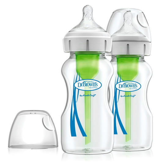 Dr. Brown's Options+ Anti-Colic Bottle w/ Breast-Like Nipple - Glass 9oz 2's