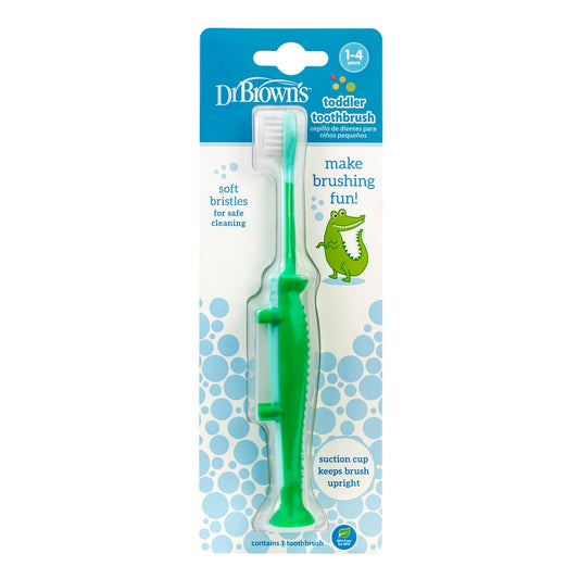 Dr. Brown's Soft Bristles Toothbrush with Suction - Crocodile