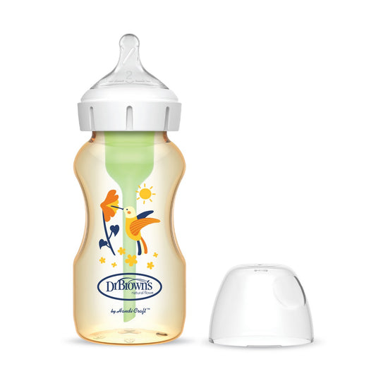 Dr. Brown's Options+ Anti-Colic Bottle w/ Breast-Like Nipple - Hummingbird Deco (L2 Nipple) - PPSU 9oz